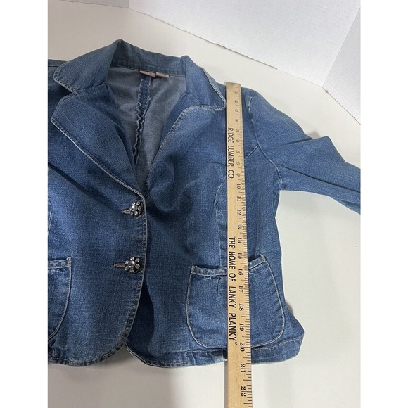 STO Susquehanna Trail Outfitters Denim Jean Jacket Size Large 2 Fancy Buttons - Picture 5 of 8